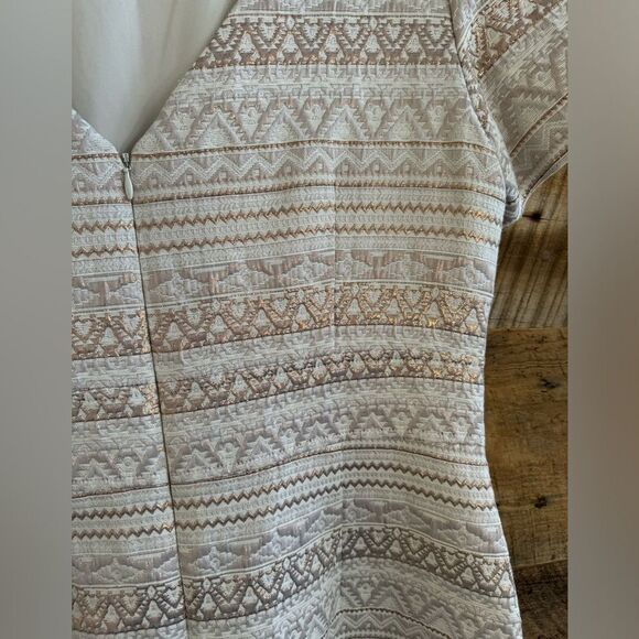 Vince Camuto Metallic Jacquard Dress sz 14 - Picture 5 of 9